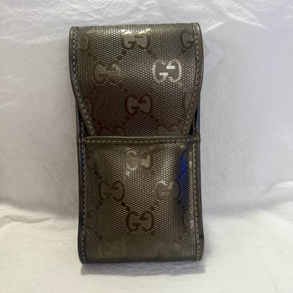 Gucci Antique Gold Imprime Monogram Cigarette Case